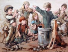 *AR BARRY LEIGHTON-JONES (1832-2011) British
Urchin Orchestra
Oil on canvas
Signed
90 x 70 cm,