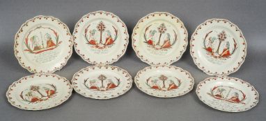 Eight 18th century English creamware plates
With Dutch decoration, each depicting Prince William and