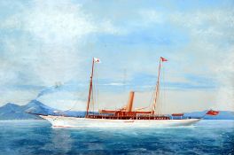 ANTONIO DE SIMONE (1851-circa 1907) Italian
Surf in the Bay of Naples
Gouache
Signed and dated