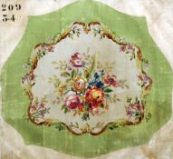 CONTINENTAL SCHOOL (19th century)
Two needlework seat cover designs
Gouache and bodycolour
136 x