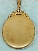 A Victorian silver gilt miniature portrait pendant frame, hallmarked London 1898, maker's mark of