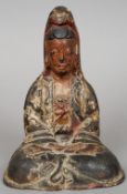 An early polychrome decorated bronze model of Buddha
Typically modelled seated in the lotus