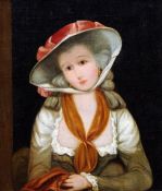 ENGLISH SCHOOL (19th century) 
Portrait of a Young Woman Wearing a Bonnet
Oil on Board
24.5 x 29 cm,