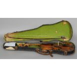 A 19th century German violin
The single piece back and interior printed label for Zacharias Fischer,