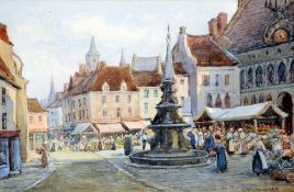 J.W. MILLIKEN (1887-1930) British
A Belgian Market Place; and The Market Place
Watercolours
Signed