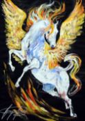 *AR JACQUIE JONES (20th/21st century) British
Pegasus Rising
Acrylic on paper
Signed
28.5 x 40.5 cm,