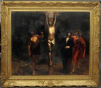 OLD MASTER (17th/18th century)
The Crucifixion 
Oil on canvas
Inscribed in Latin
217 x 172 cm,