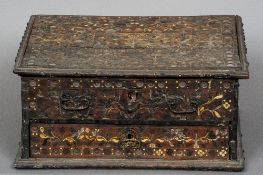 An early, possibly 17th century, inlaid Indian rosewood box
Profusely inlaid with ivory and specimen