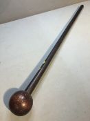 A 19th century hardwood knobkerrie
Of typical form, with a ball form head above a cylindrical