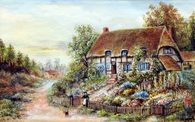 MWL (19th century) British
Village Scenes
Watercolours
25 x 17 cm, framed and glazed, (a pair) (2)