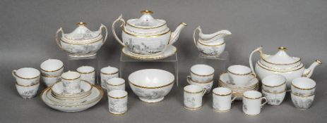 An early 19th century Spode 557 pattern part tea service 
Typically decorated with gilt bandings and