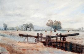 A. A. WILKINSON (19th century) British
Canal Loch, Cattle Beyond
Watercolour
Signed and dated 1892