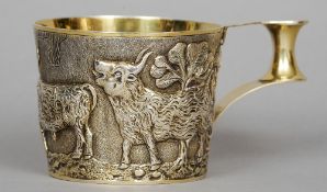 A silver Vapheio cup, hallmarked Birmingham 1931, maker's mark of S. Blanckensee & Son Ltd
7 cm