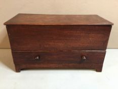 A 19th century miniature oak mule chest
Of typical form.  31 cm wide. CONDITION REPORTS: Generally