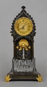 A George III ormolu mounted bronze cased eight day automaton mantel clock by John Ellicott (1706-