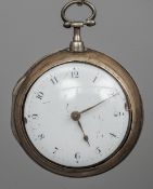 A George III silver pair cased pocket watch by Ormond & Son, London, hallmarked London 1810, maker's