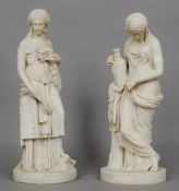 A pair of Victorian Copeland Parian ware figures, Rebekah and Ruth
Each typically modelled, standing