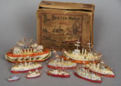 A collection of early 20th century plaster model naval vessels
Together with original cardboard