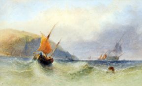 ENGLISH SCHOOL (19th century)
Coastal Shipping in Choppy Waters
Watercolour
Signed with initials TSR