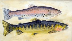 ENGLISH SCHOOL (20th century)
Trout
Watercolour
27.5 x 16 cm, framed and glazed CONDITION REPORTS: