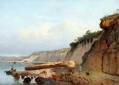 JEAN BAPTISTE MARIE ROMEGAS (1800-1867) French
Figures in a Mediterranean Coastal Landscape
Oil on