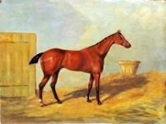 ENGLISH SCHOOL (early 20th century)
Chestnut Horse in a Stable
Oil on board
31 x 23.5 cm, unframed