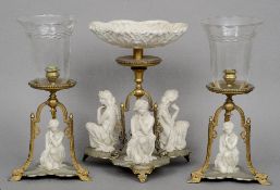 A 19th century Copeland Parian porcelain mounted gilt metal triple garniture
The central tazza