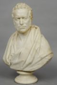 PETER HOLLINS (1800-1886) British
John Bright(?)
White marble
Signed and dated Peter Hollins