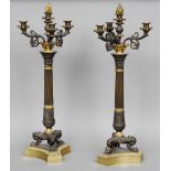 Manner of THOMAS HOPE (1769-1831) British
A pair of 19th century ormolu mounted bronze candelabra