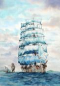 FRANK VINING SMITH (1879-1967) American
Leaving Bermuda
Watercolour
Signed and titled
37 x 52 cm,