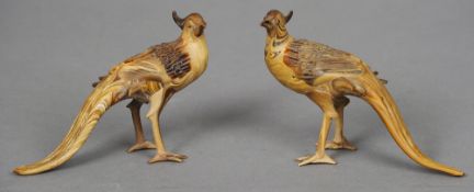 A pair of Peking glass exotic birds
Both with agate finish.  8.5 cm high.  (2) CONDITION REPORTS: