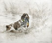 *AR GEORGE VERNON-STOKES (1873-1954) British A Wet Retrieve Limited edition coloured etching