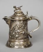 A William & Mary silver lidded tankard, hallmarked London 1691, maker's mark possibly of James