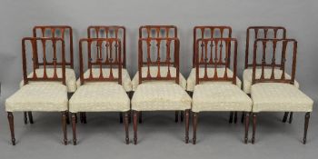 A set of eight 19th century mahogany dining chairs together with two similar
Each back with triple