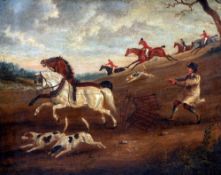 ENGLISH SCHOOL (early 19th century) The Bolting Plough Team Oil on canvas laid on board 78 x 61