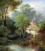 JOHN MOORE OF IPSWICH (1820-1902) British
Figures in Suffolk Landscapes
Oils on board
Signed
18.5
