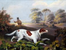 SAMUEL HOWITT (1756-1822) British
Gun Dog and Its Master in a Rural Landscape
Oil on canvas
Signed