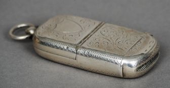 A Victorian silver combination vesta sovereign case, hallmarked Birmingham 1896, maker's mark of