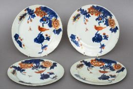 A set of four 18th/19th century Chinese porcelain plates
Each decorated with a dragonfly and a