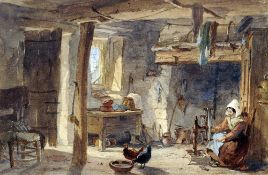 EDWARD ANGELO GOODALL (1819-1908) British
A Brittany Cottage
Watercolours
Signed and titled to