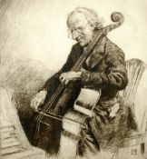 *AR PERCY LANCASTER (1878-1951) British
Cello Player
Limited edition dry point etching
Signed within