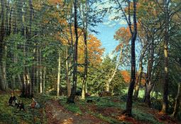 HANS ITEN (1874-1930) Swiss
Mushroom Picking in Belvior Park
Oil on canvas
Signed with initials