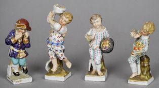 A set of four 19th century Continental porcelain figures
Each emblematic of a season.  The largest