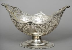 An Edward VII pierced silver basket, hallmarked London 1907, maker's mark of GJ DF
With internal