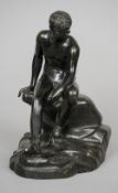 After the Antique, a 19th century patinated bronze model of Hermes
Typically modelled, seated,