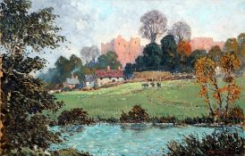 JOHN W. GOUGH (20th century) British
Ludlow Castle From the River
Gouache
Signed
50.5 x 33 cm,