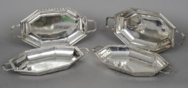 A pair of George III silver entree dishes and covers, hallmarked London 1792,