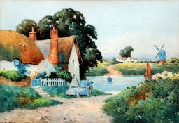 F.H. TYNDALE (19th/20th century) British
The South Devon Coast, Fishermen's Cottages; together