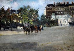 ALBERT LUDOVICI (1852-1932) British
Riding Out in Hyde Park
Oil on canvas
Signed
54.5 x 38 cm,