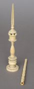 An early 20th century Cantonese ivory cheroot holder 
Of typical form,